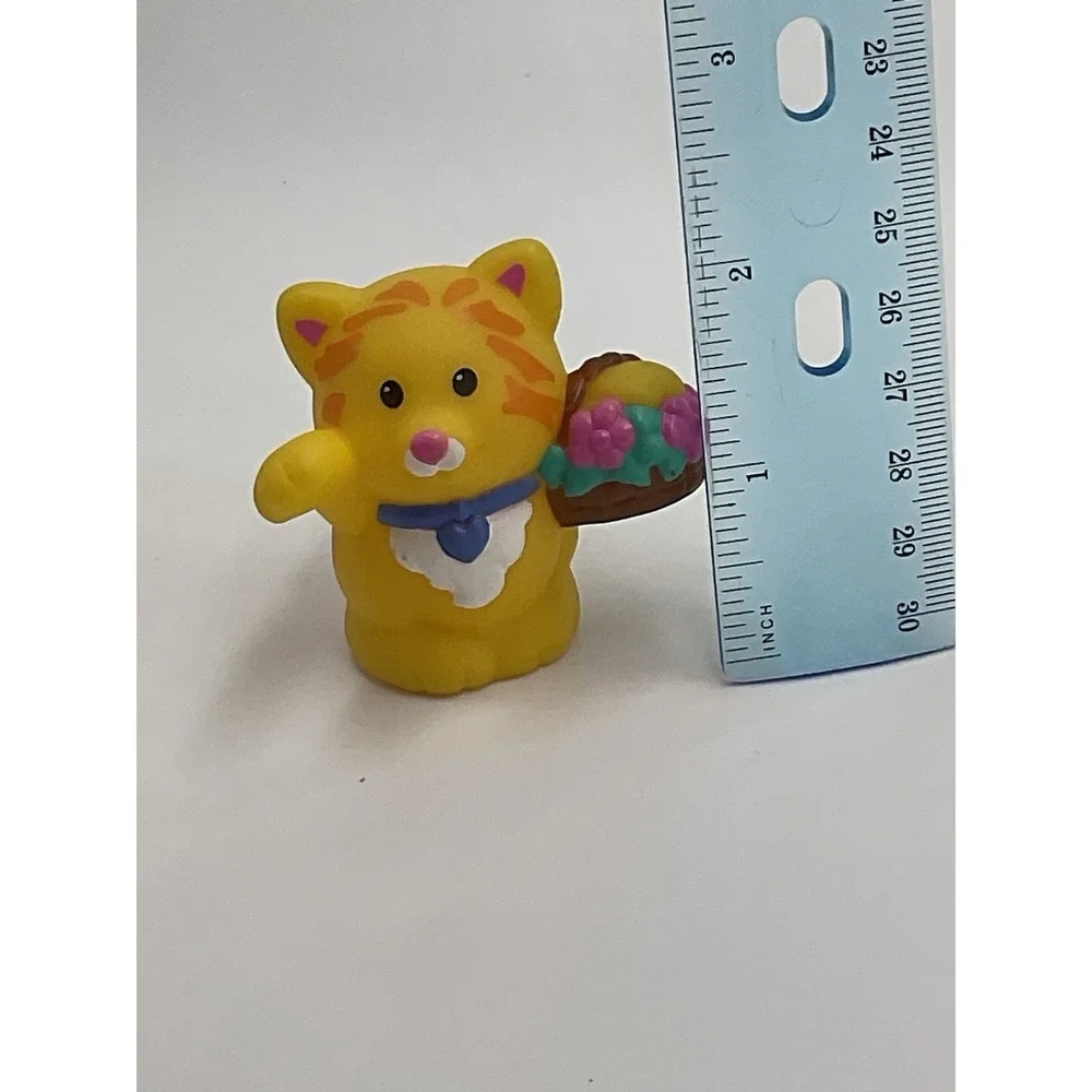 Fisher Price Little People Orange Cat Flower Basket Kitty House Farm